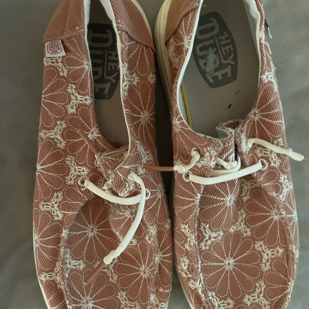 Hey Dude Pink Floral Loafers Comfortable Flats